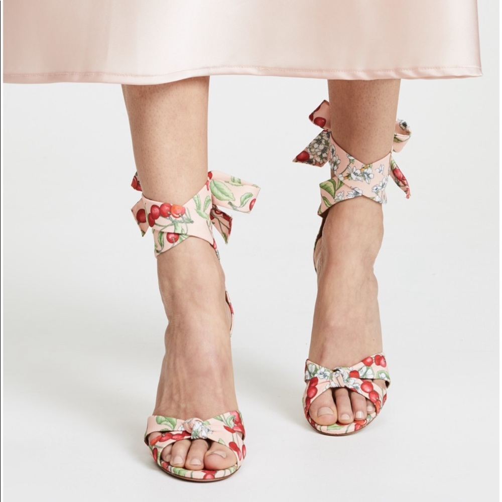 NEW Aquazzura All Tied Up Sandal in Cherry Blossom - Picture 6 of 7